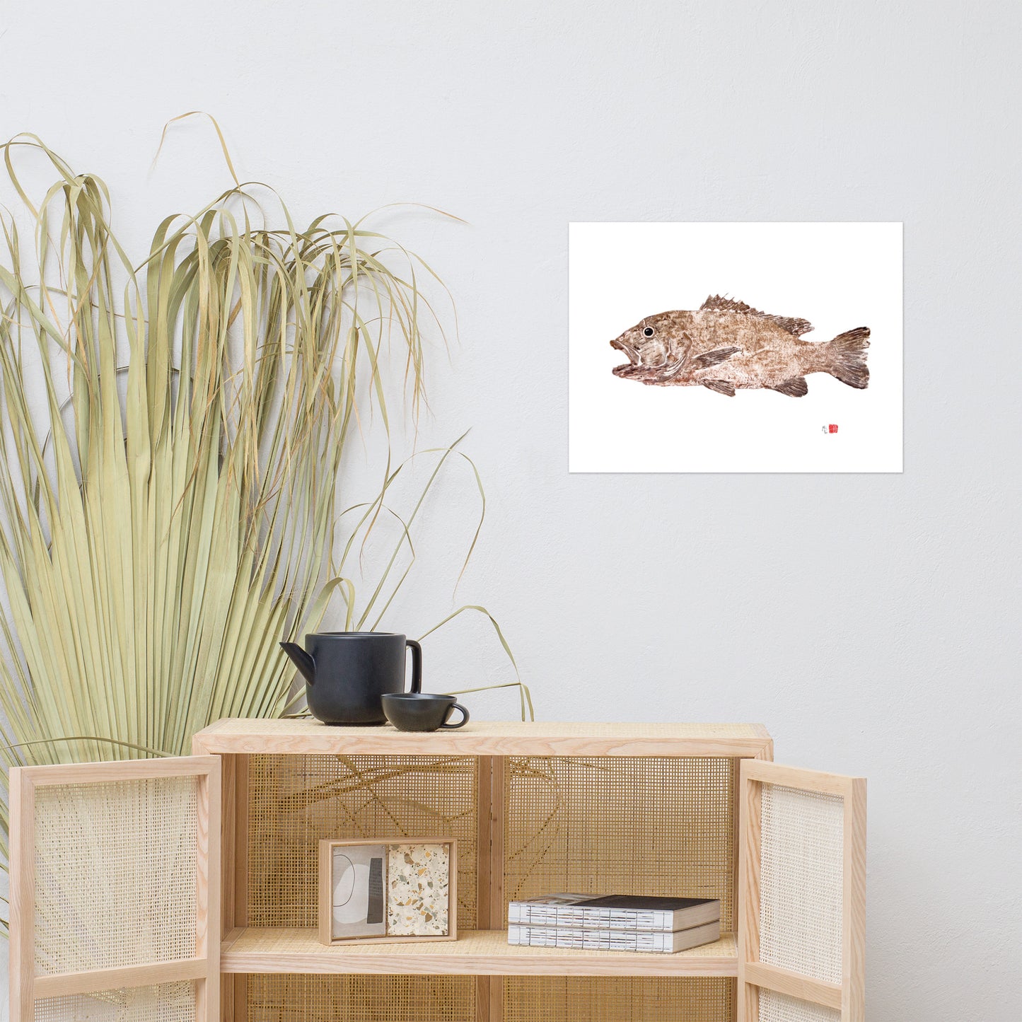 1J: Cubera Snapper Fish Print Full Color 18" x 24"