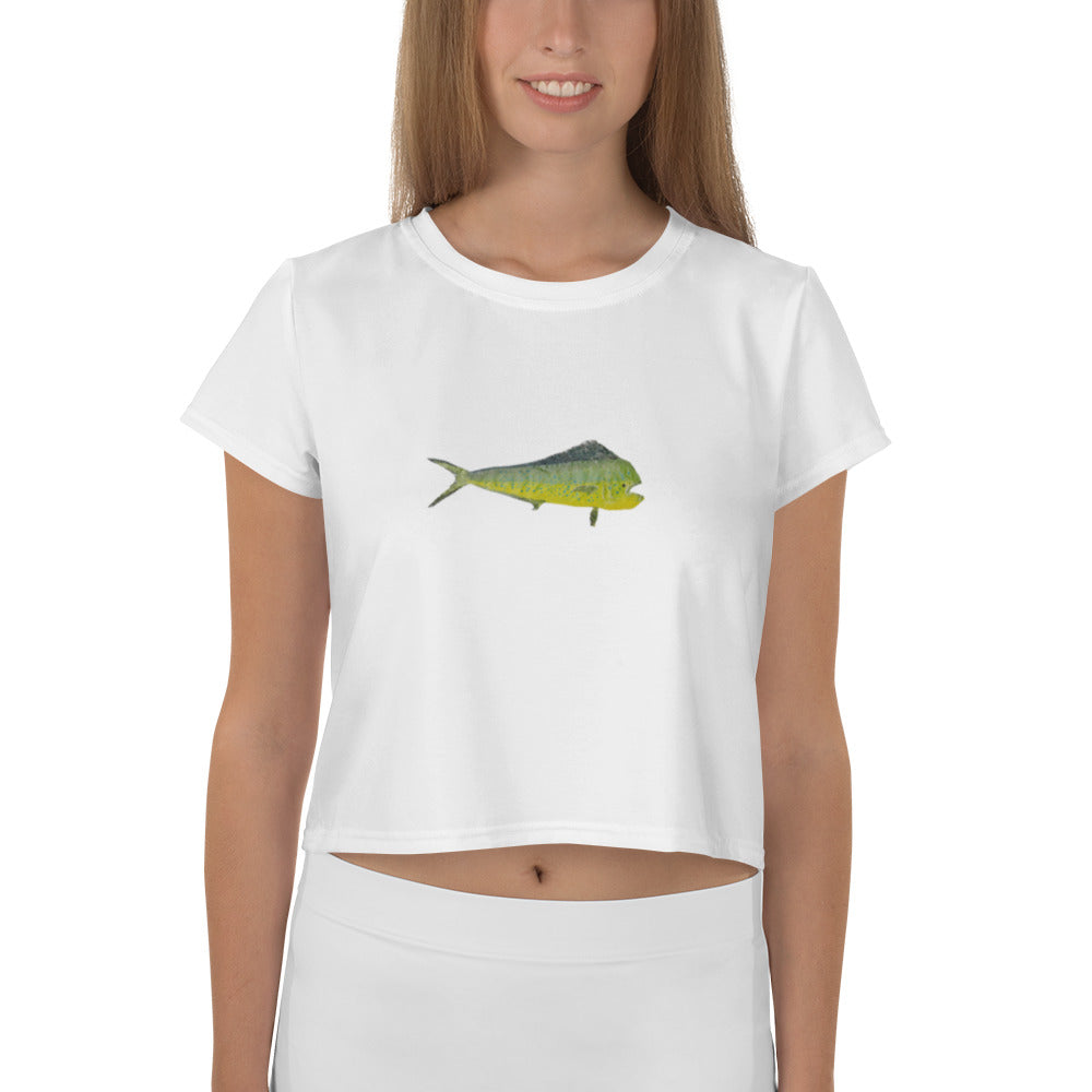 Mahi Mahi Print Crop Tee