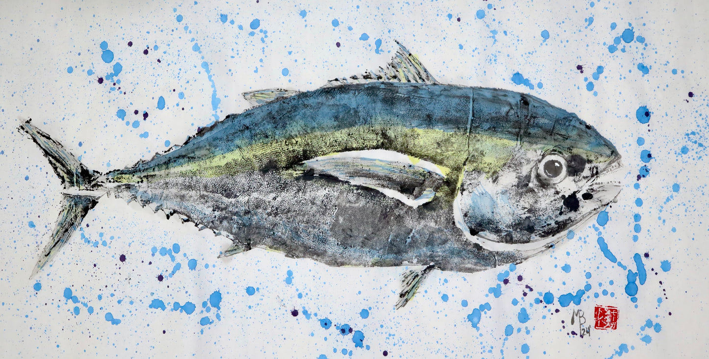 SOLD Original Blackfin Tuna Splatter Print - Limited Style